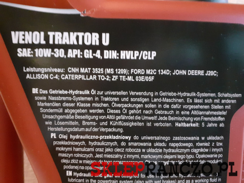 OLEJ UTTO TRAKTOR U PRZEKŁADNIOWO HYDRAULICZNY sklepranczo.pl
