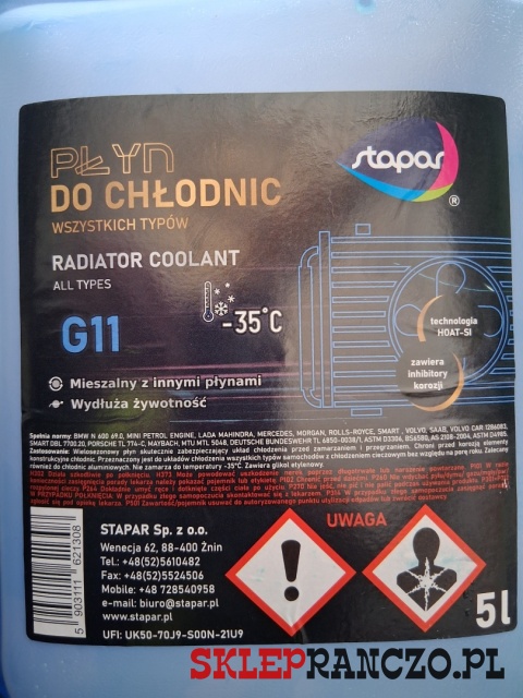 PŁYN DO CHŁODNIC NIEBIESKI 5L