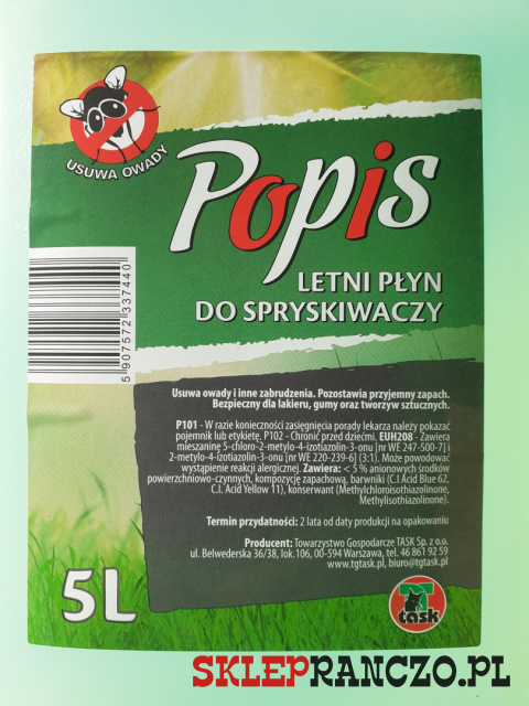 LETNI PŁYN DO SPRYSKIWACZY  5L sklepranczo.pl